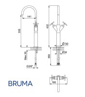 MEDIDAS MEZCLADOR LAVABO HERA BRUMA